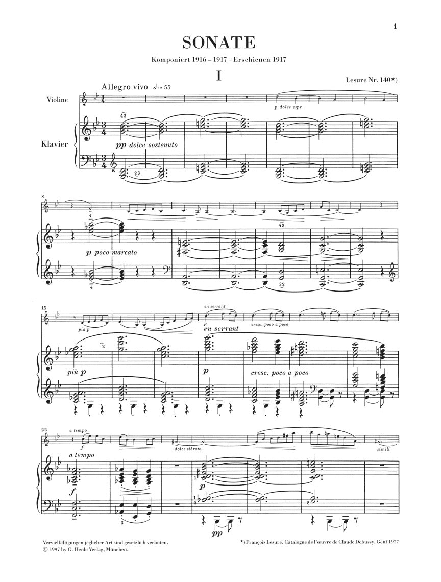 Debussy Sonata for Violin and Piano