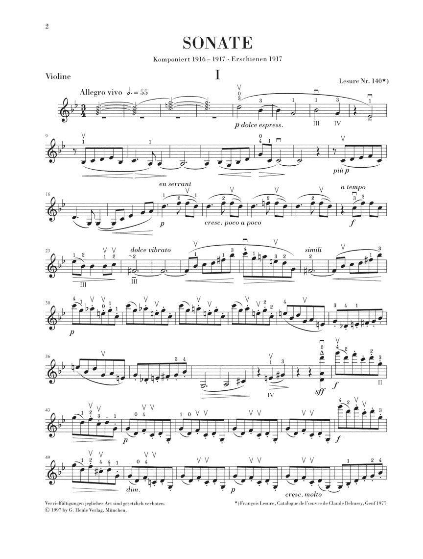 Debussy Sonata for Violin and Piano