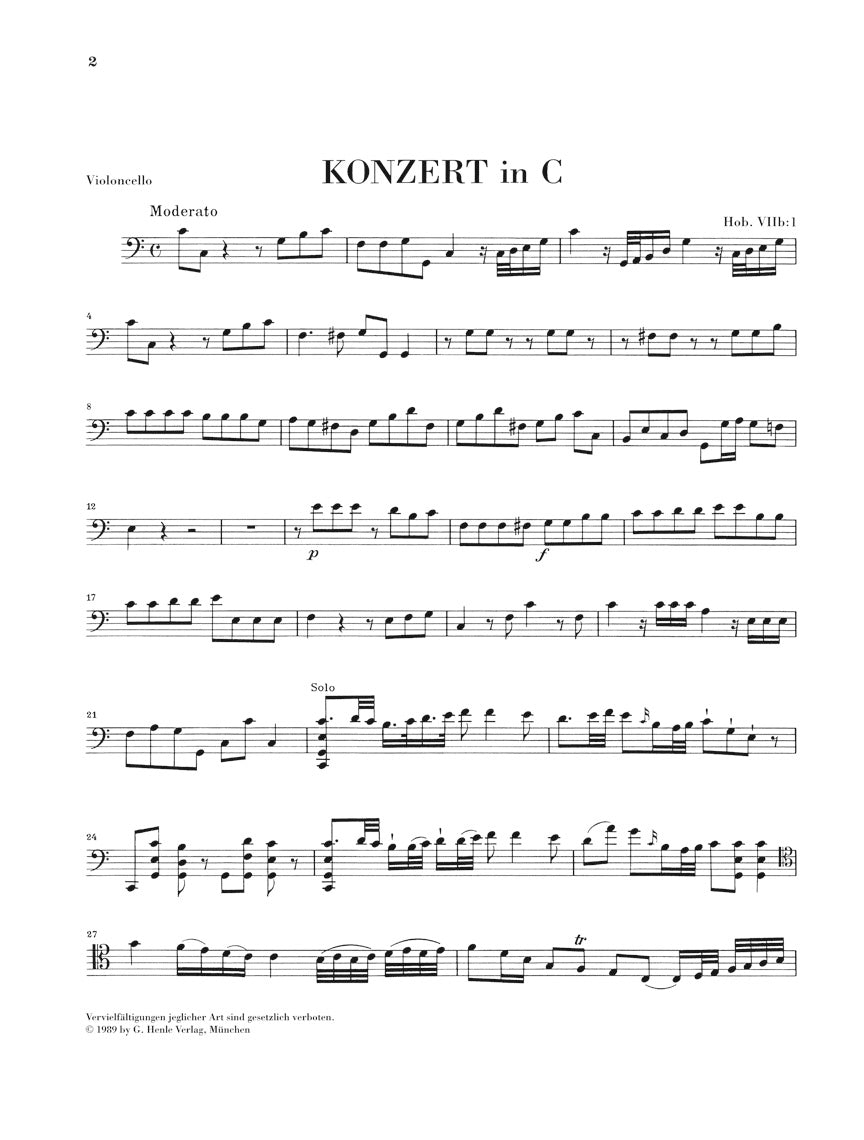 Haydn Concerto for Violoncello and Orchestra in C major Hob.VIIb:1