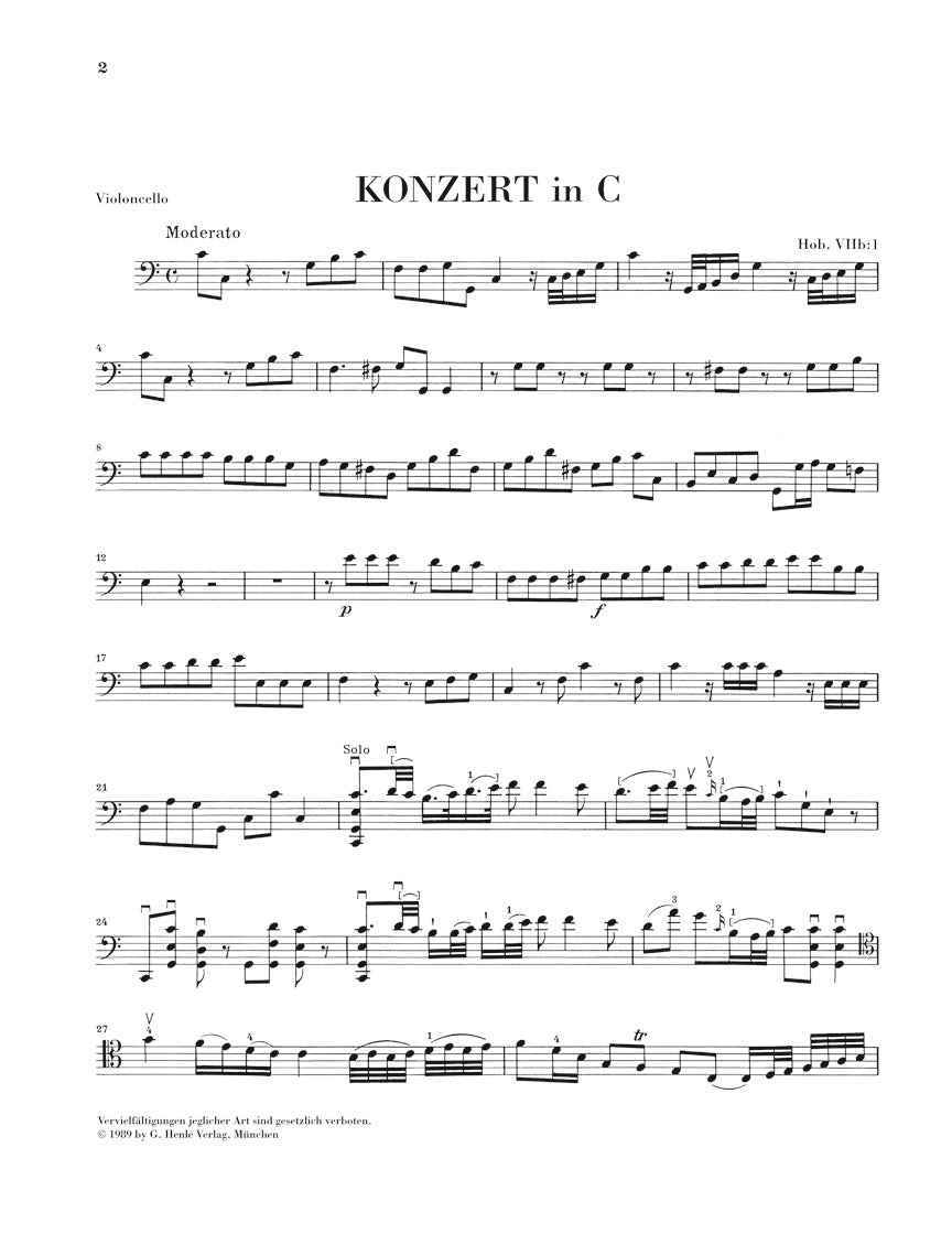 Haydn Concerto for Violoncello and Orchestra in C major Hob.VIIb:1