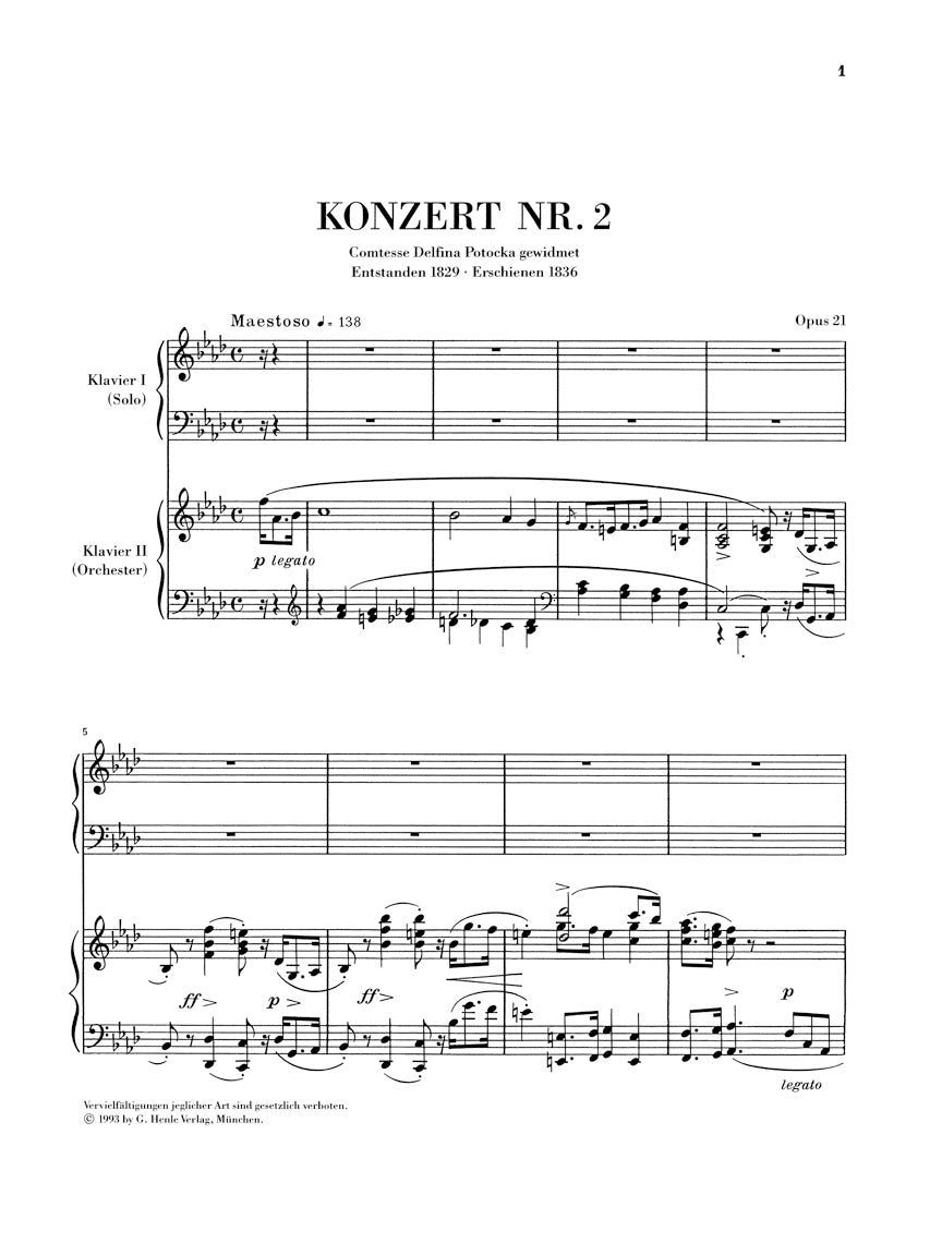 Chopin Concerto for Piano and Orchestra No 2 in F minor Opus 21