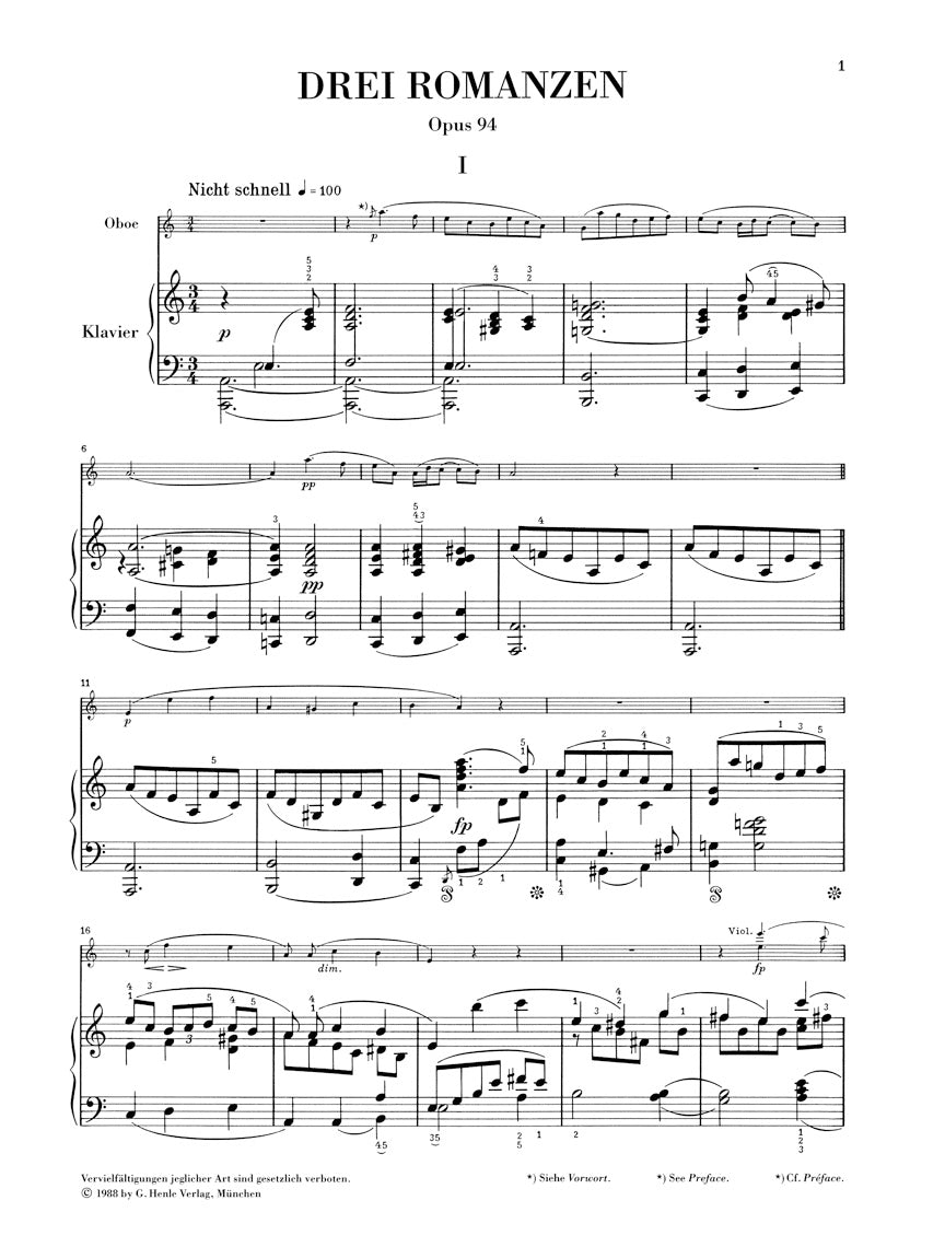 Schumann Romances, Op. 94