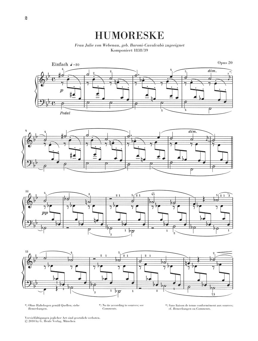 Schumann Humoresque Opus 20