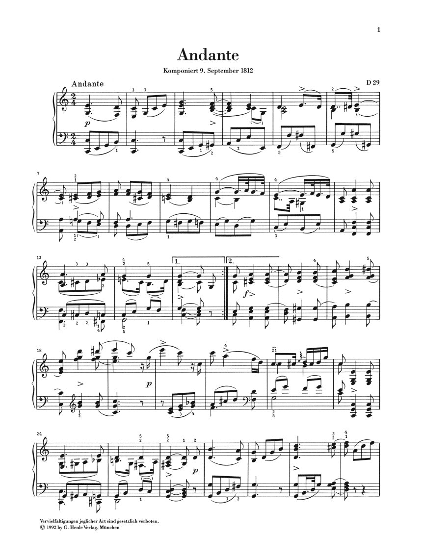 Schubert Piano Pieces and Piano Variations