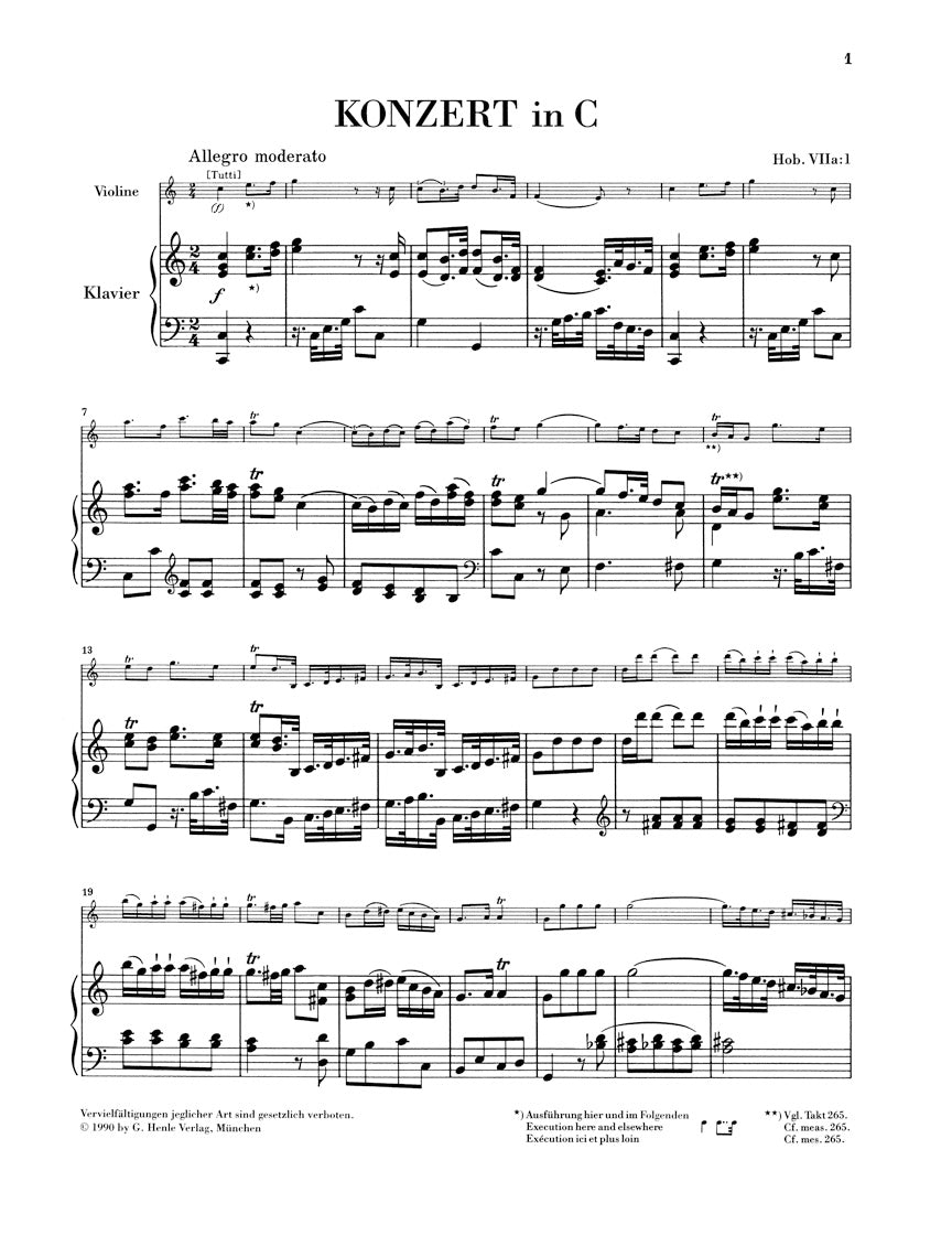 Haydn Concerto for Violin and Orchestra in C major Hob. VIIa:1