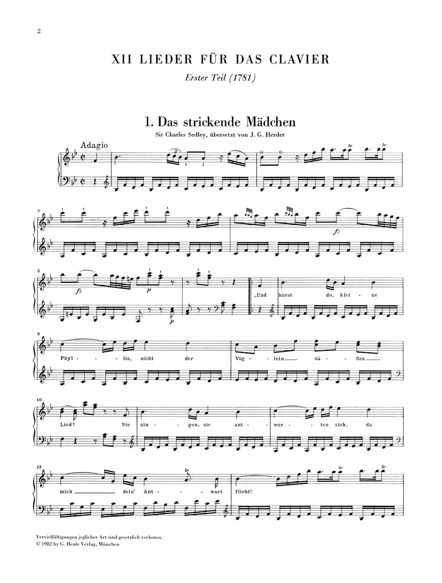 Haydn Songs for Voice and Piano