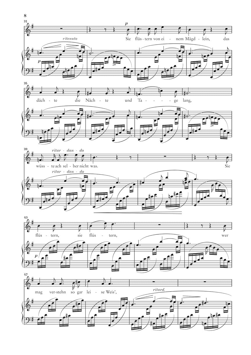 Schumann Myrthen Op. 25 Song Cycle Original Keys for High Voice