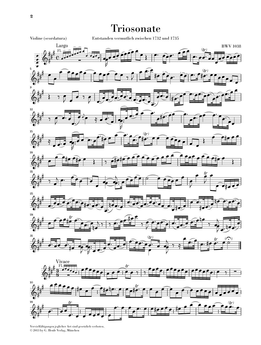 Bach Trio Sonata in G major BWV 1038