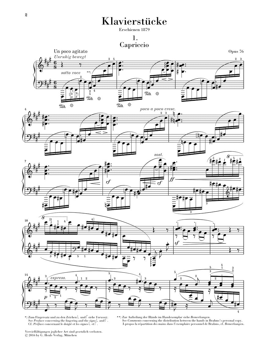 Brahms Klavierstücke (Piano Pieces)