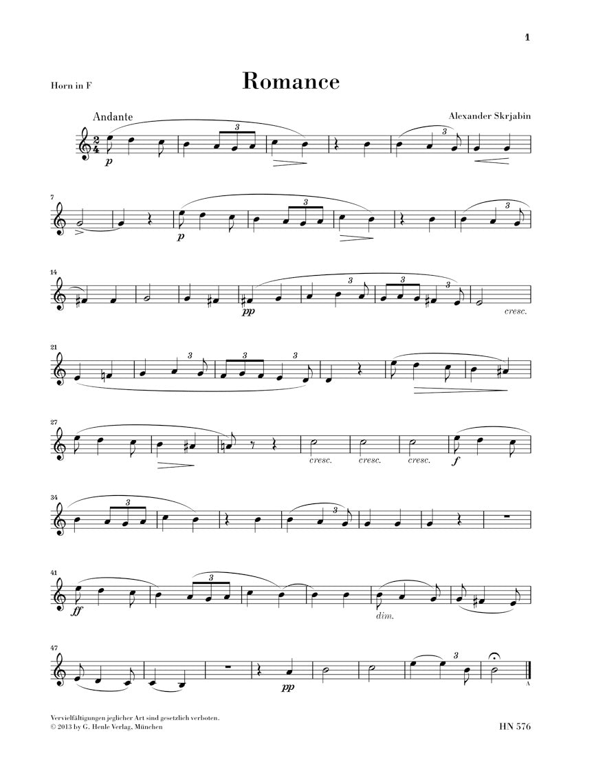 Scriabin: Romance for Horn and Piano