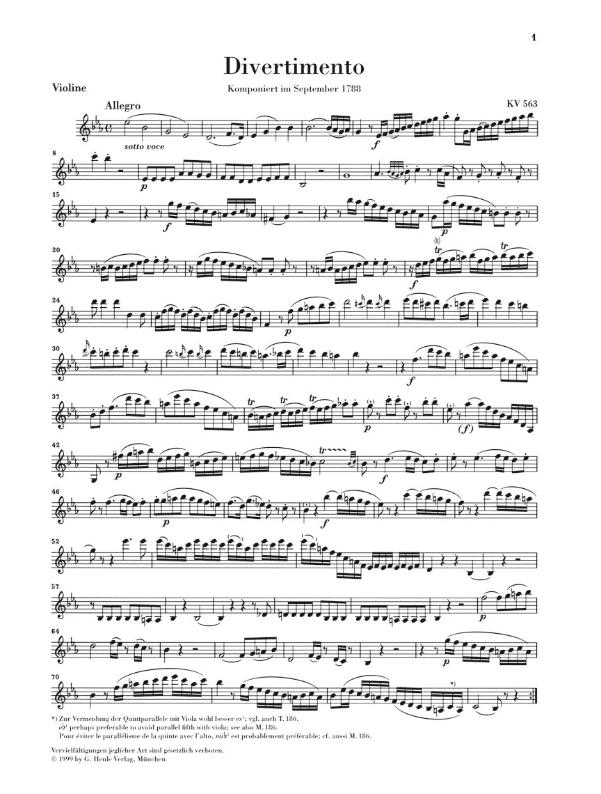 Mozart Divertimento K 563