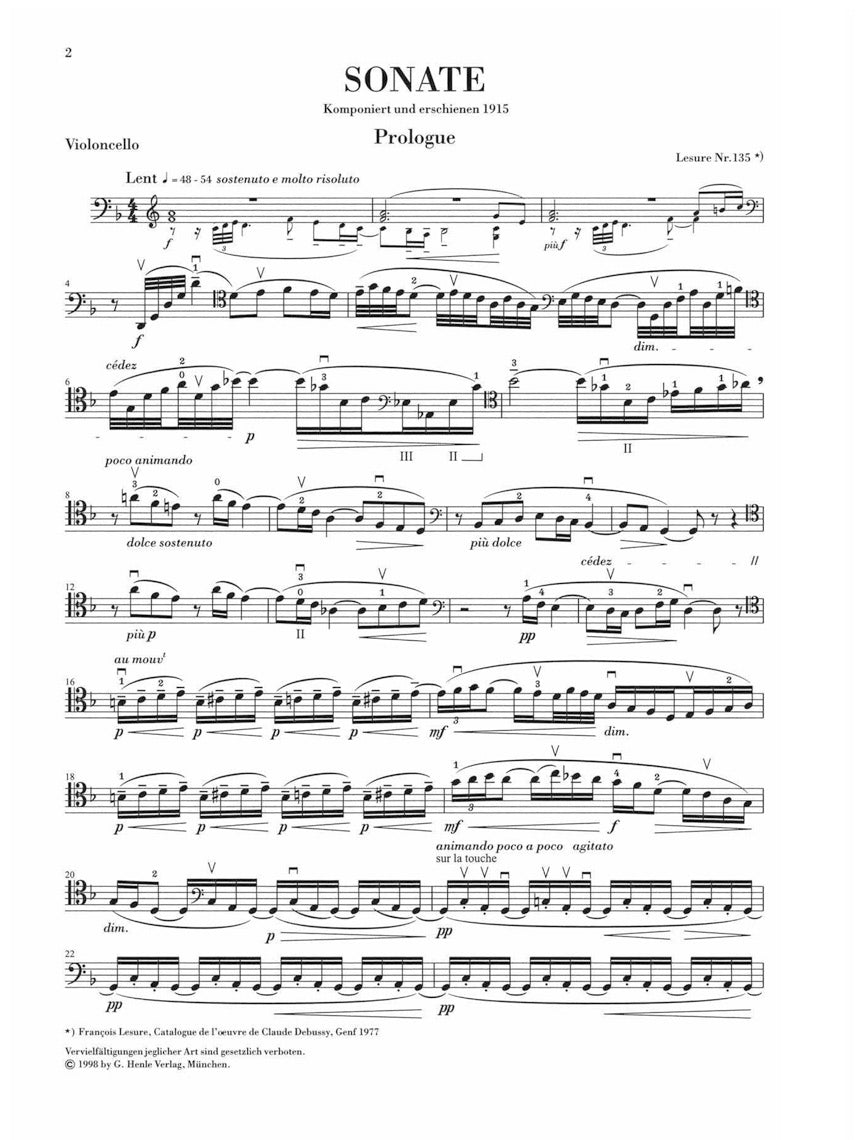 Debussy Sonata for Violoncello and Piano