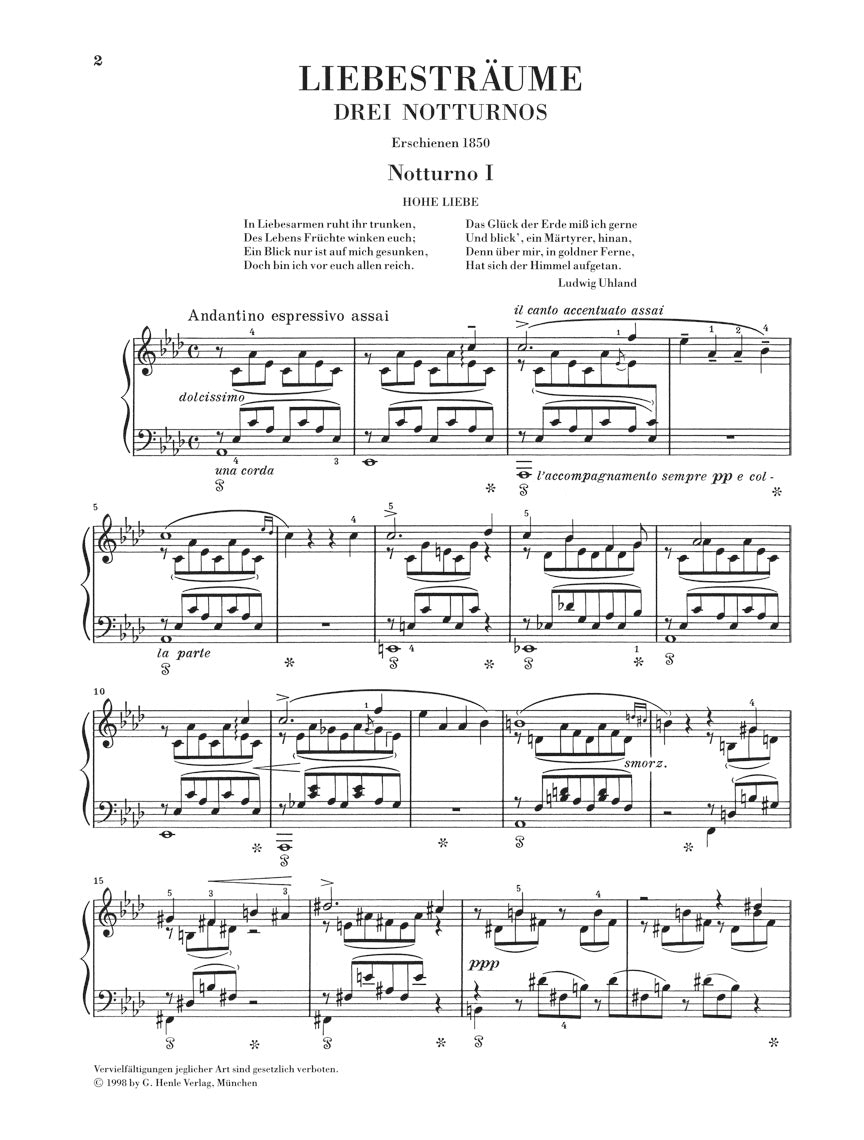 Liszt Liebesträume - 3 Notturnos