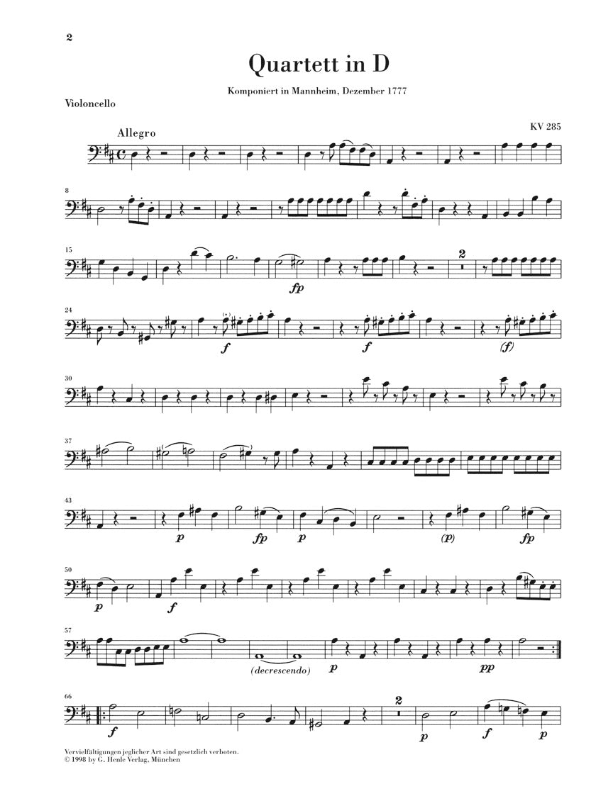 Mozart Quartets for Flute, Violin, Viola and Violoncello