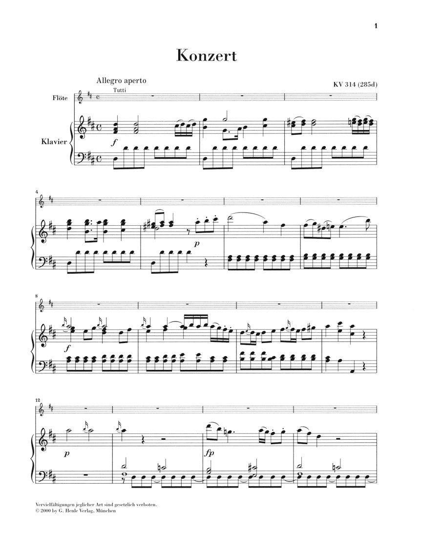 Mozart Flute Concerto No. 2 D Major, K.314