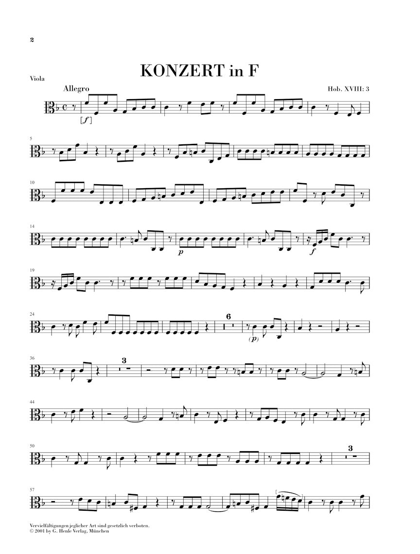 Haydn Concerto for Piano (Harpsichord) and Orchestra in F major Hob XVII