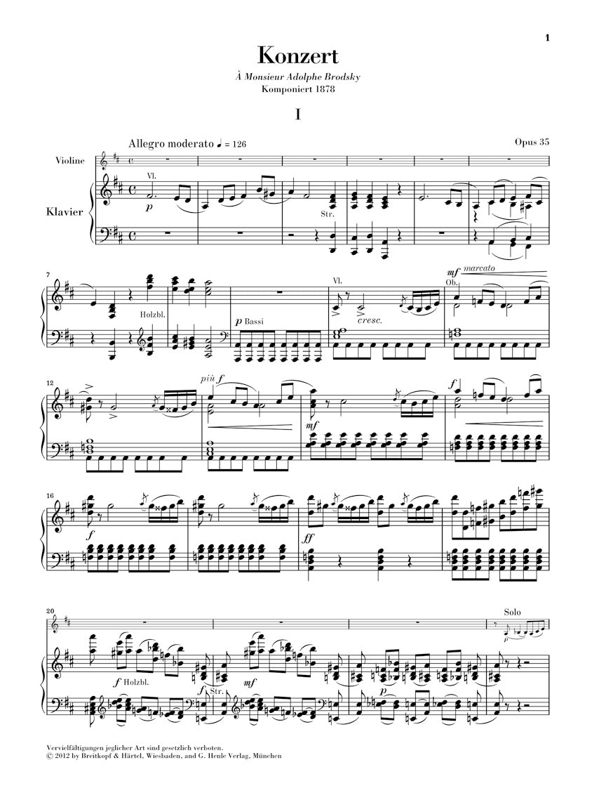 Tchaikovsky Violin Concerto in D major Opus 35
