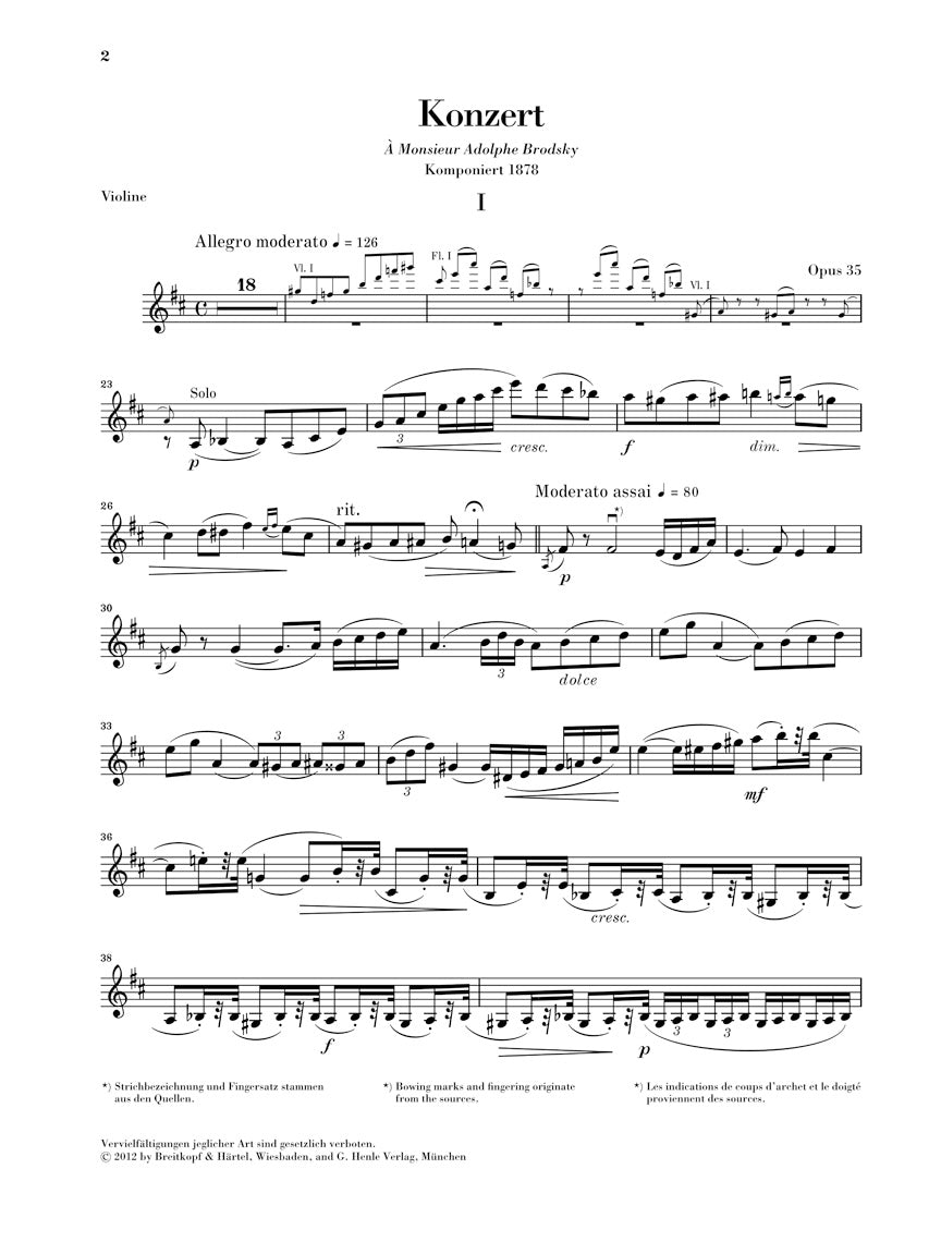 Tchaikovsky Violin Concerto in D major Opus 35