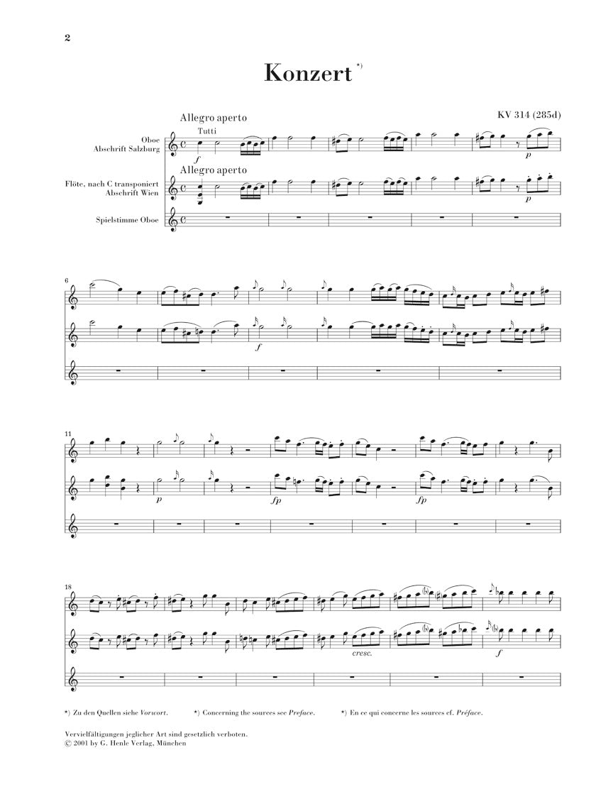 Mozart Concerto for Oboe and Orchestra C Major, K.314