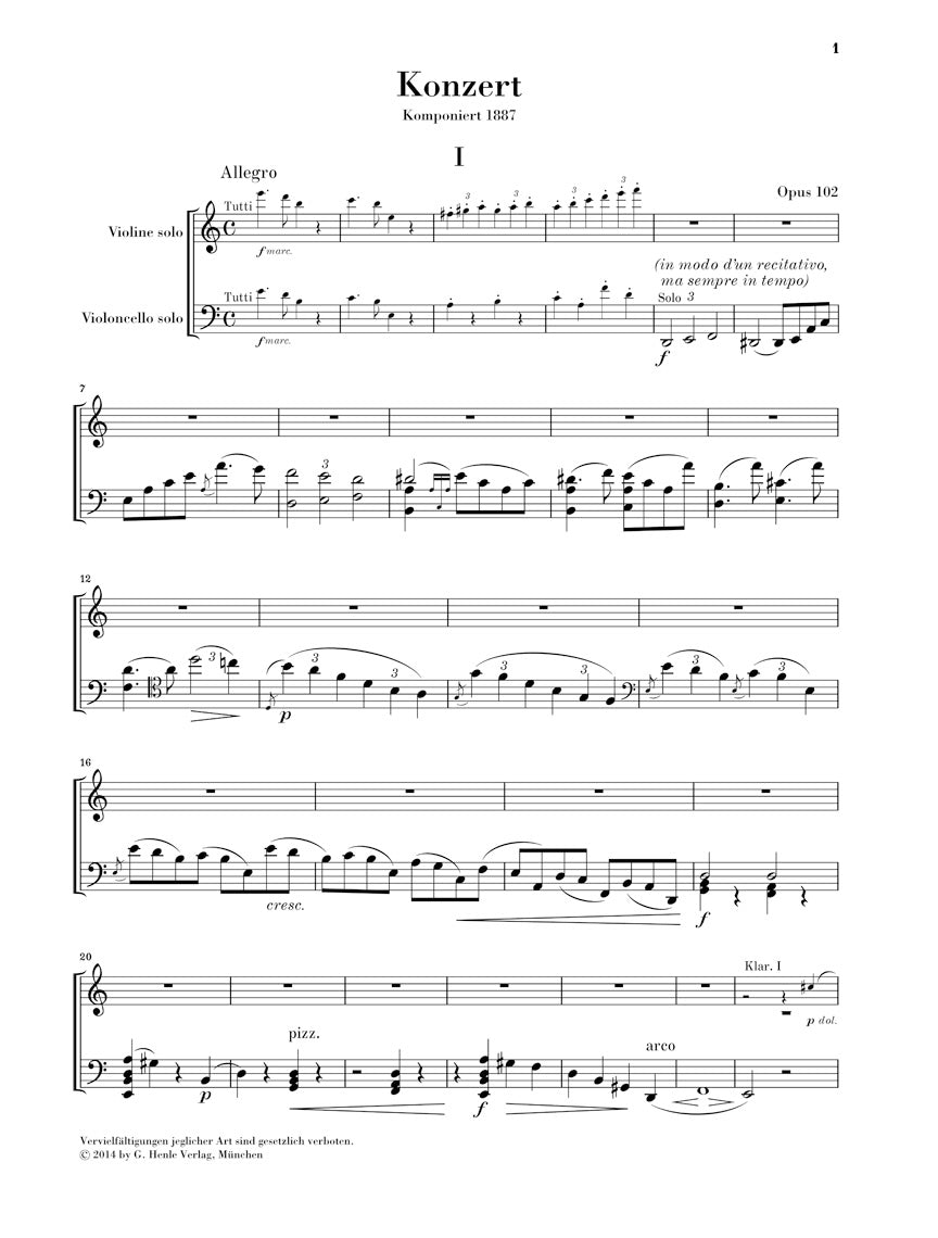 Brahms Double Concerto in a minor Opus 102