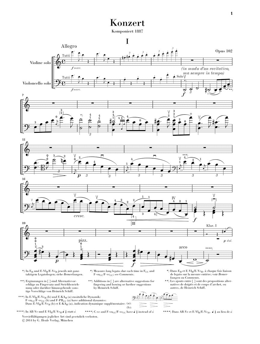 Brahms Double Concerto in a minor Opus 102