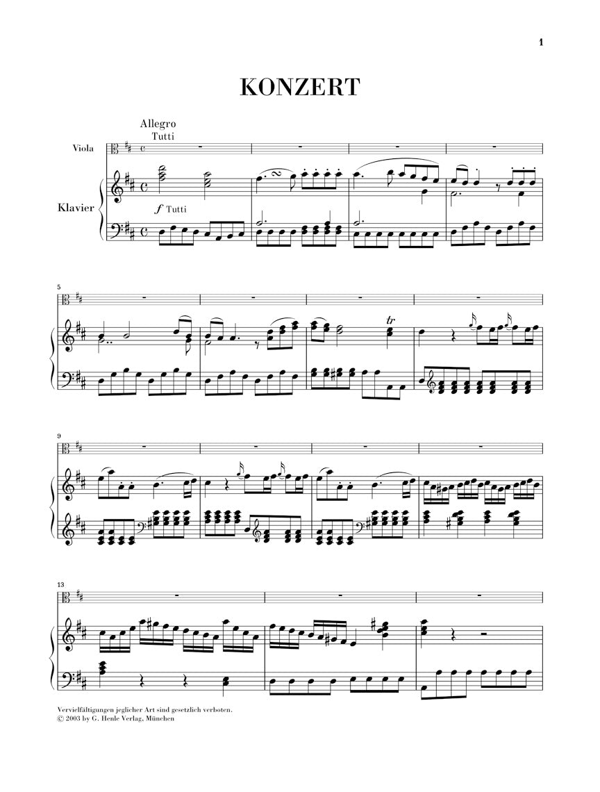 Hoffmeister Viola Concerto in D major