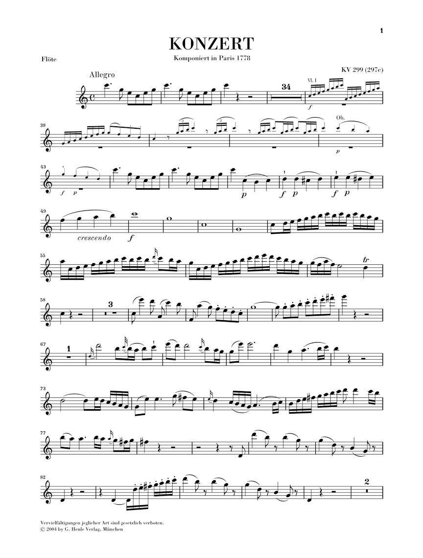 Mozart Concerto for Flute, Harp and Orchestra in C Major K 299