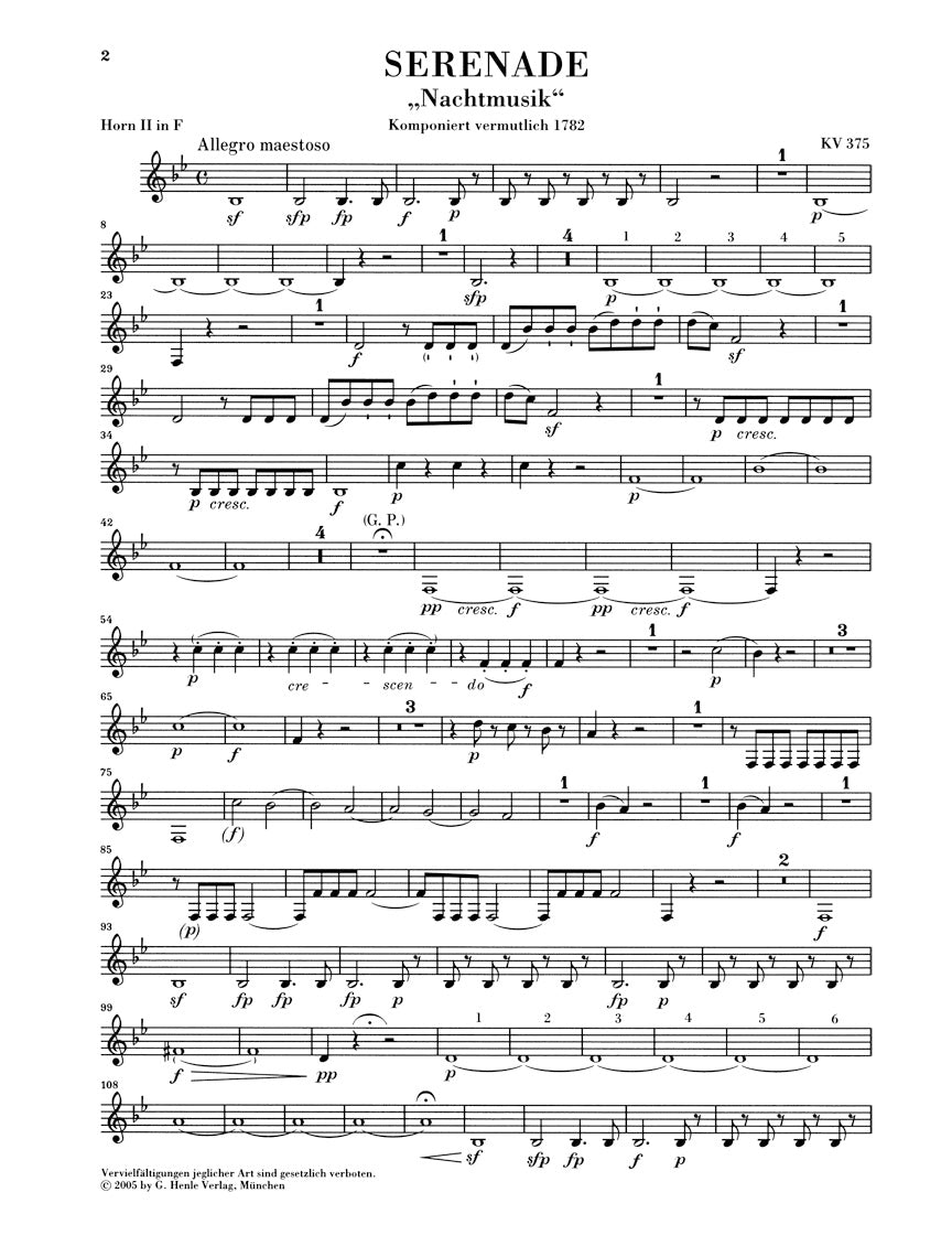 Mozart Serenade in E flat major K 375