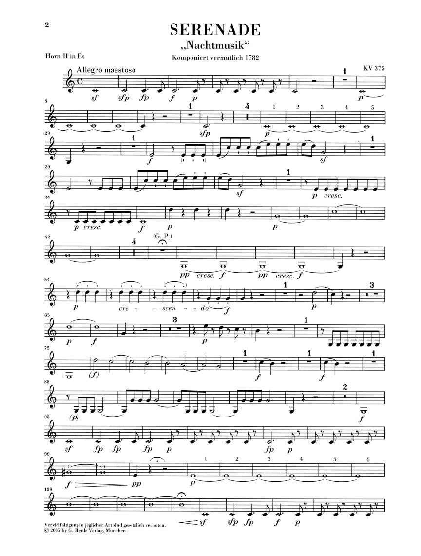 Mozart Serenade in E flat major K 375