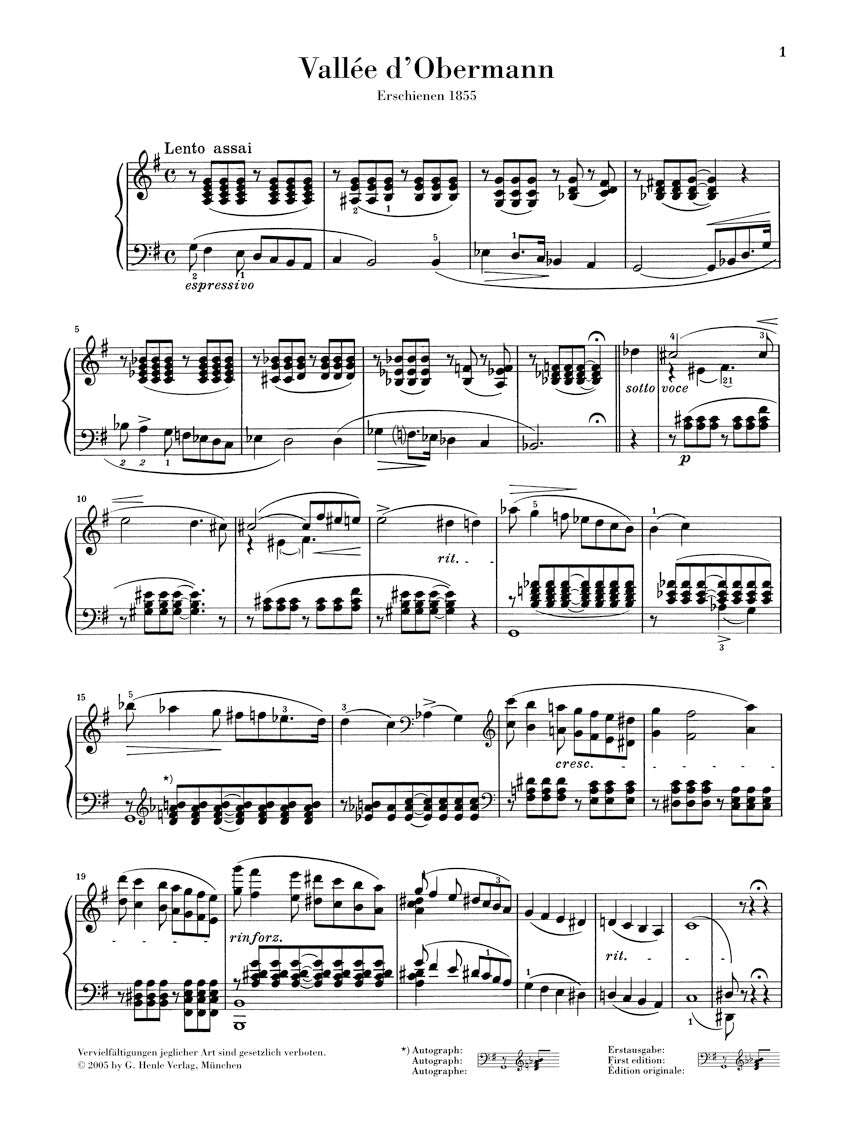 Liszt Vallée d'Obermann