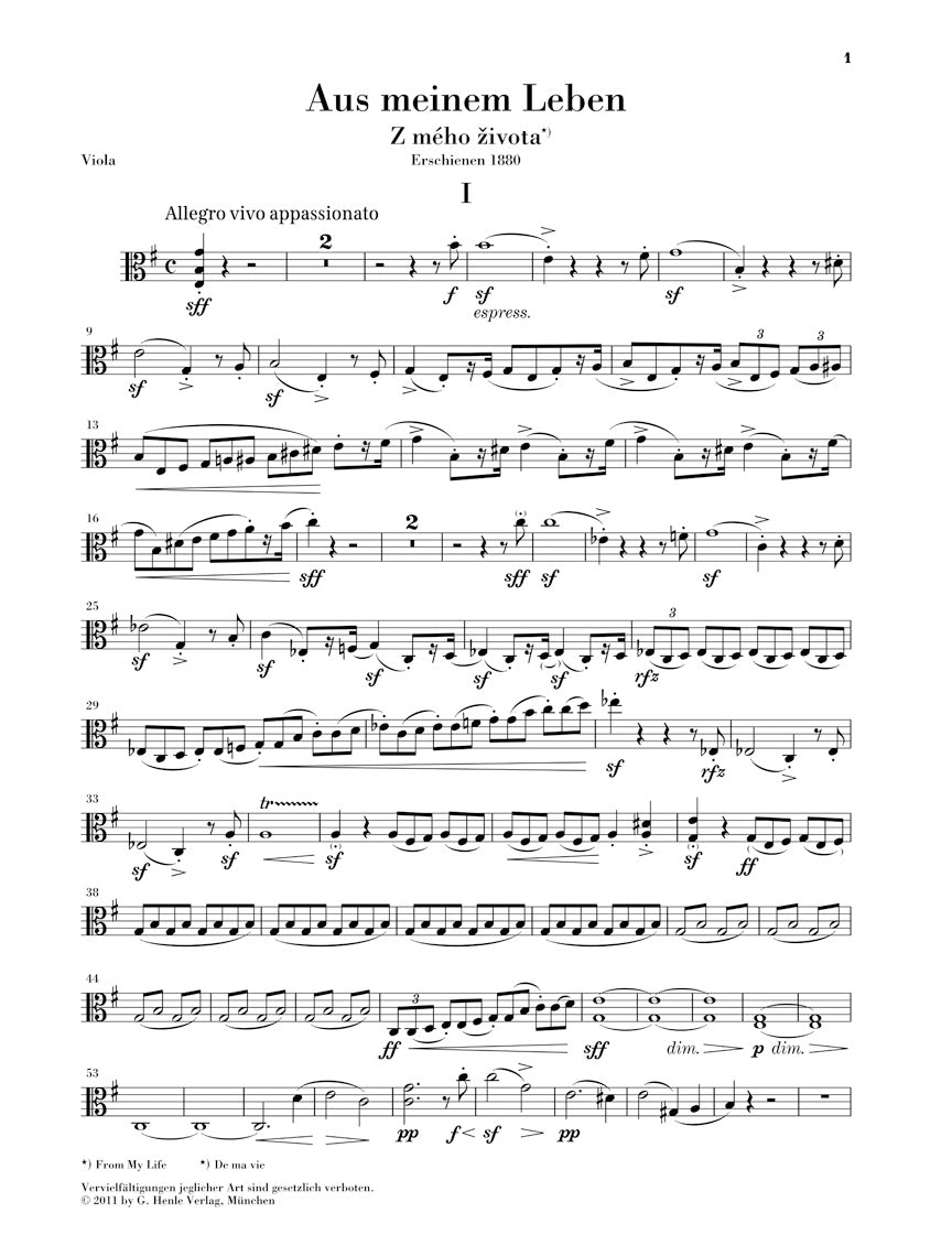 Smetana String Quartet No 1 in e minor (From My Life)