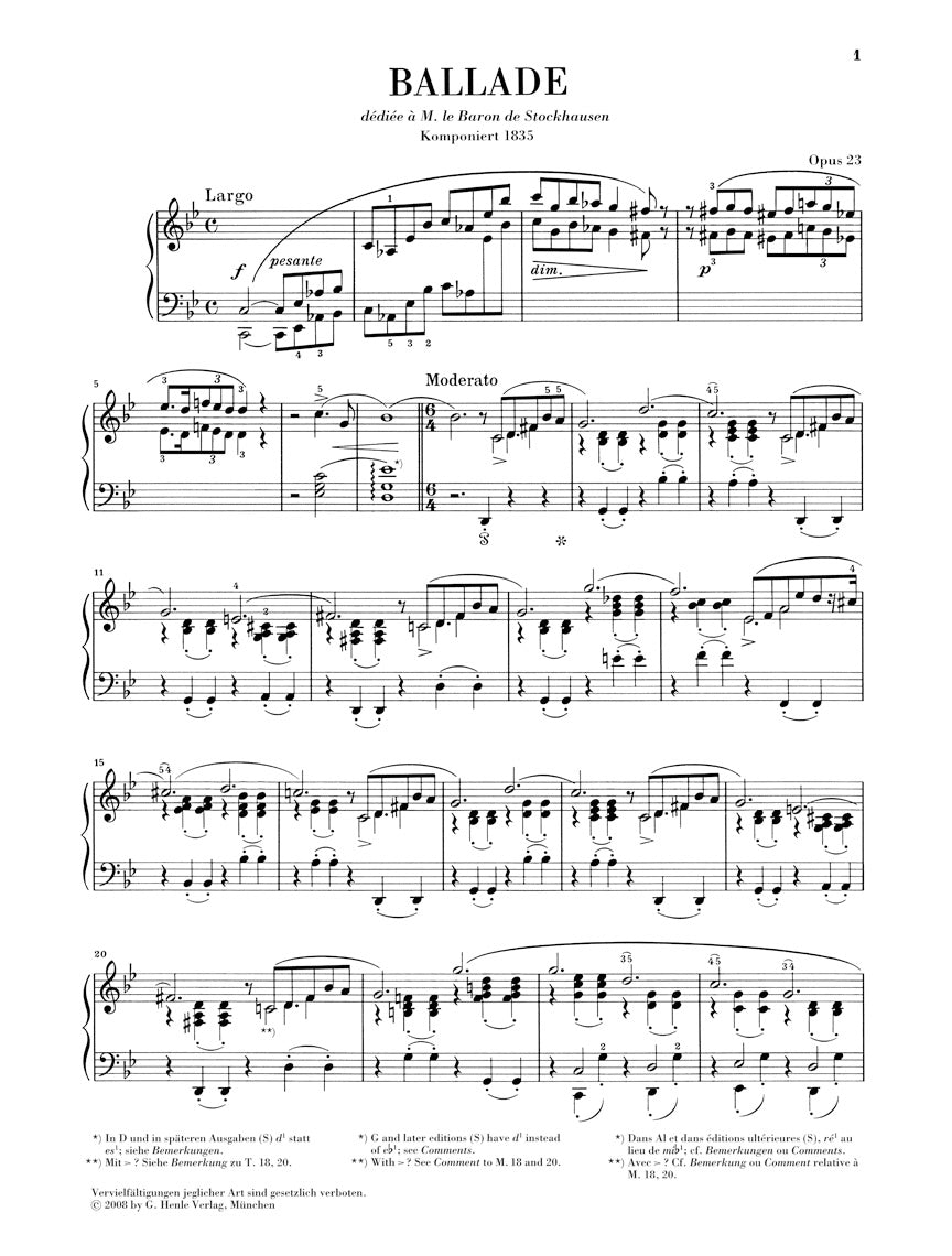 Chopin Ballade in G minor Opus 23