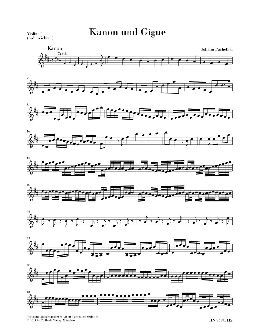 Pachelbel Canon and Gigue in D major