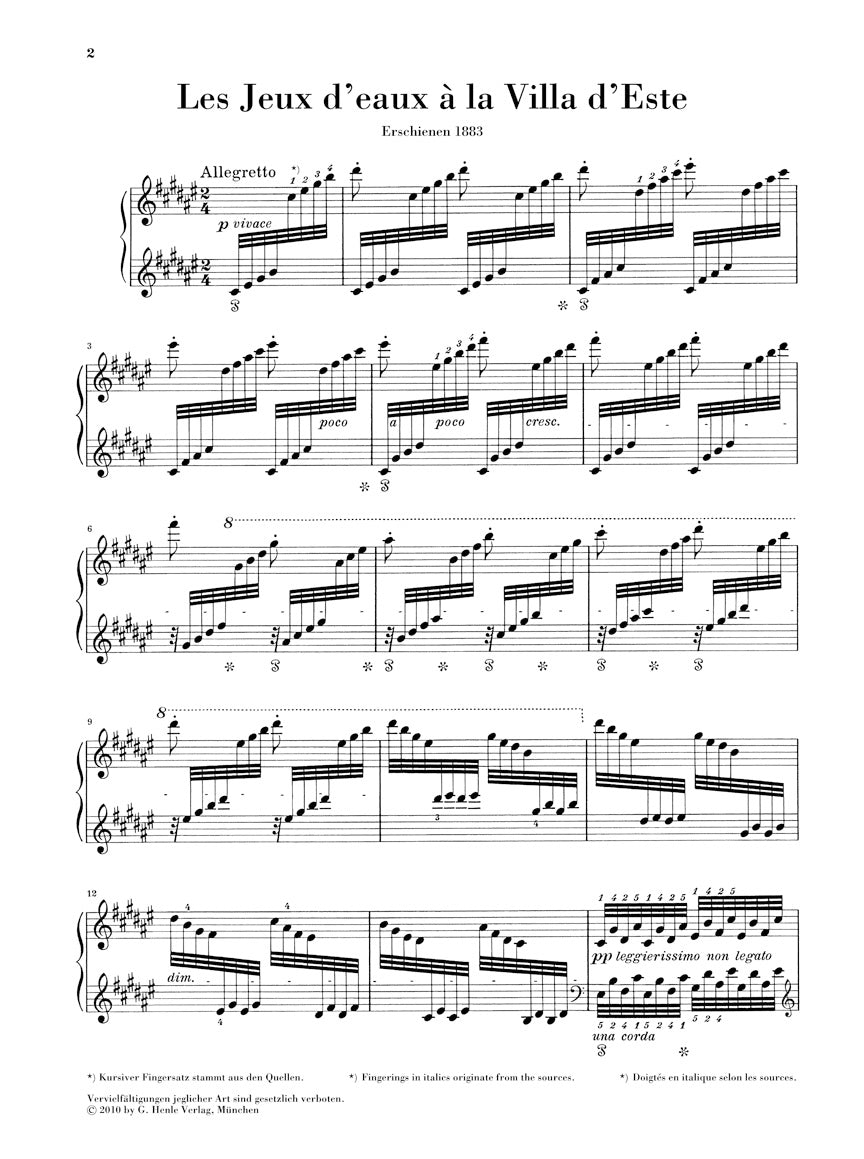 Liszt Les Jeux d'Eaux à la Villa d'Este