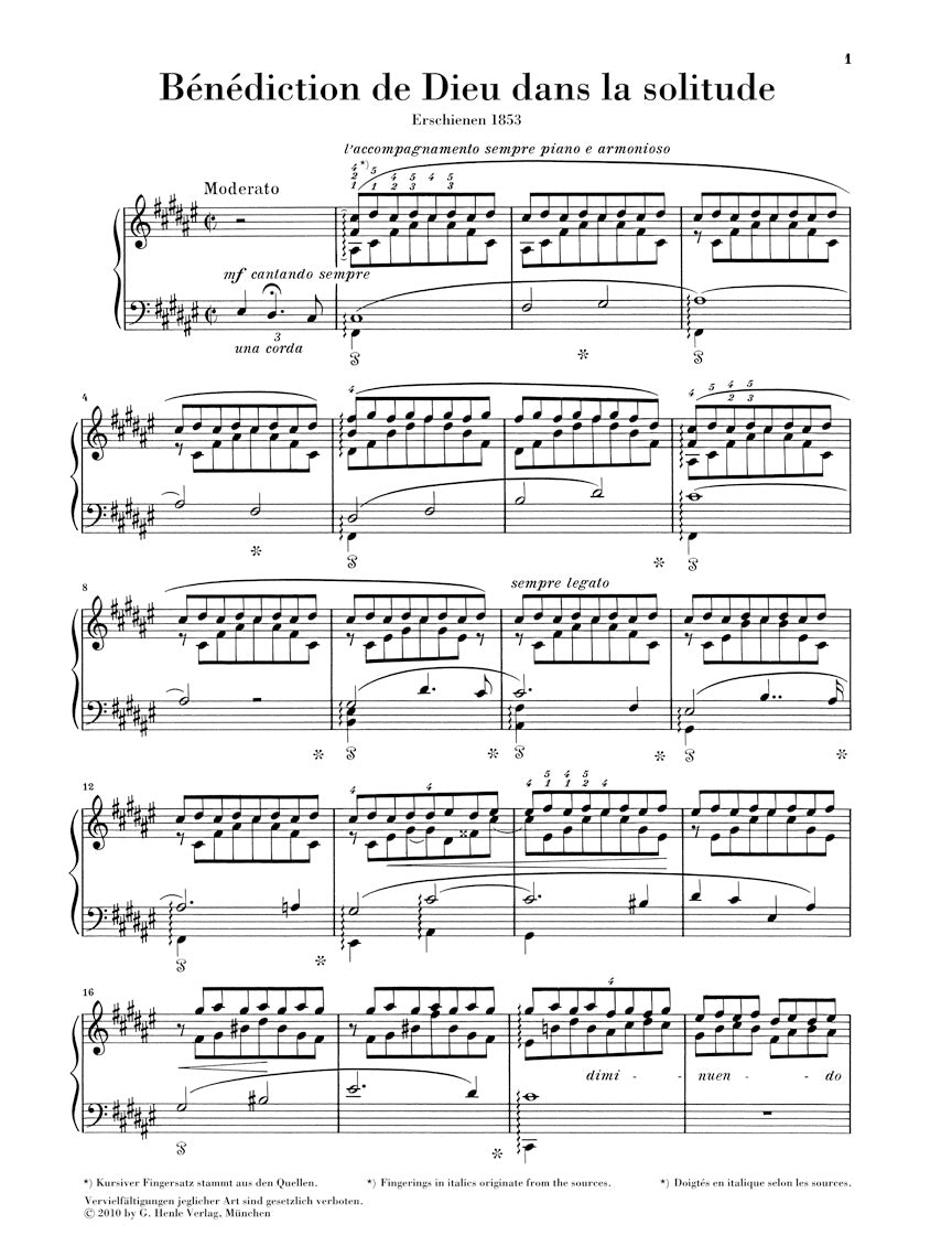 Liszt Benediction de Dieu dans la solitude