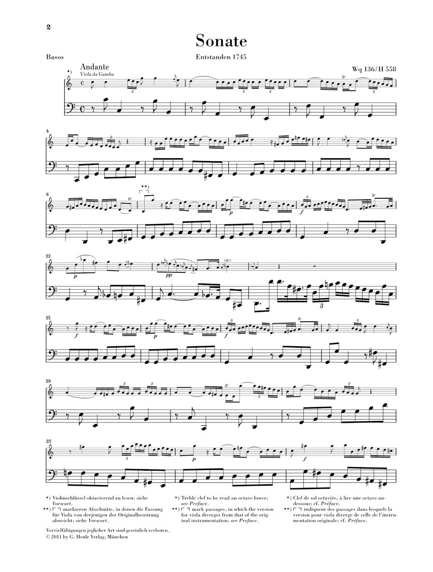 C.P.E. Bach Gamba Sonatas Wq 88, 136, 137