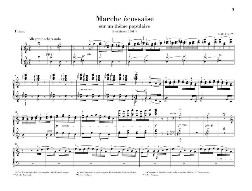 Debussy Marche Ecossaise for Piano Four-Hands