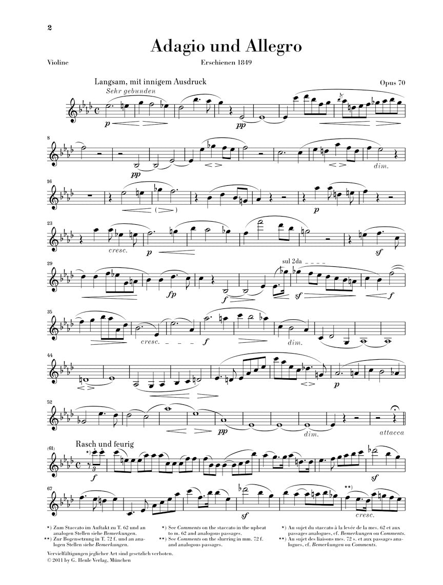 Schumann Adagio and Allegro, Op. 70