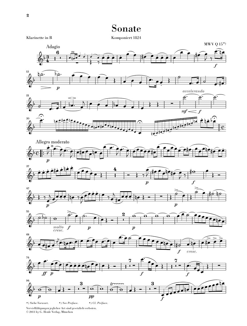 Mendelssohn Clarinet Sonata in E-flat Major