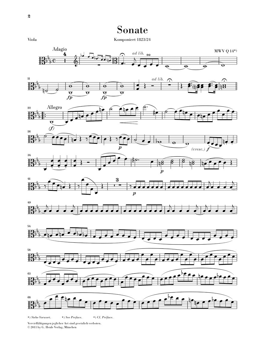 Mendelssohn Viola Sonata in C Minor