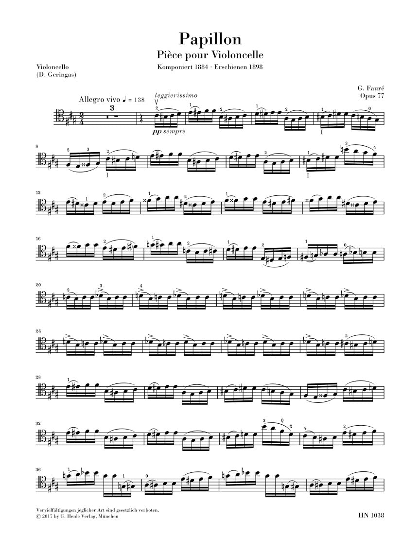 Faure Papillon Op. 77