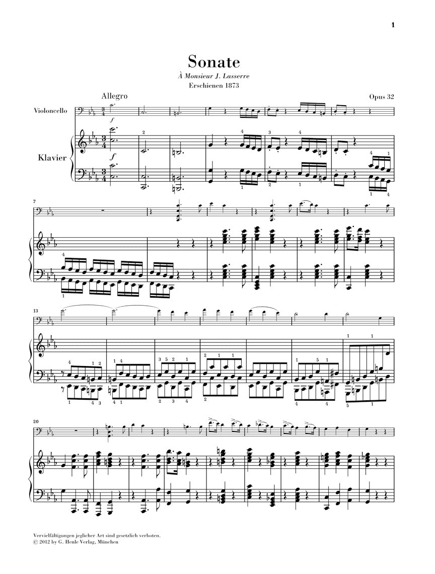 Saint-Saens Sonata No. 1 in C minor Op. 32