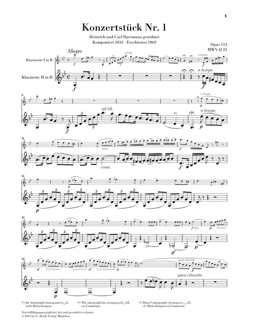 Mendelssohn Concert Pieces Op. 113 and 114