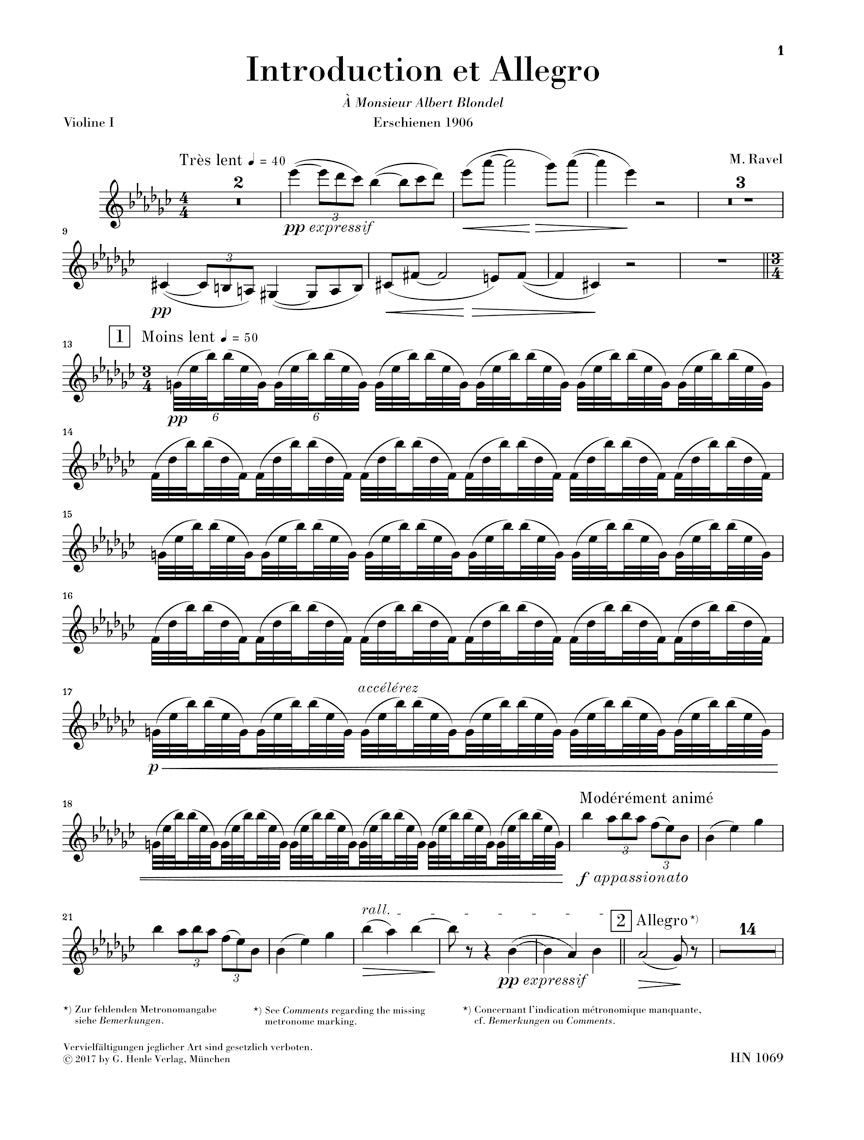 Ravel Introduction and Allegro for Harp, Flute, Clarinet and String Quartet