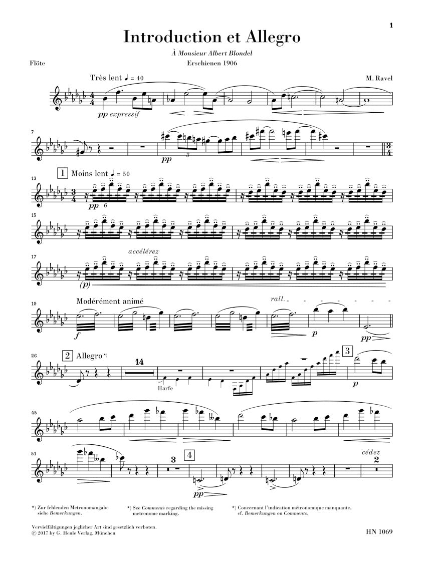 Ravel Introduction and Allegro for Harp, Flute, Clarinet and String Quartet