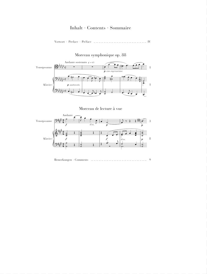 Guilmant Morceau Symphonique Op. 88 and Morceau De Lecture for Trombone and Piano