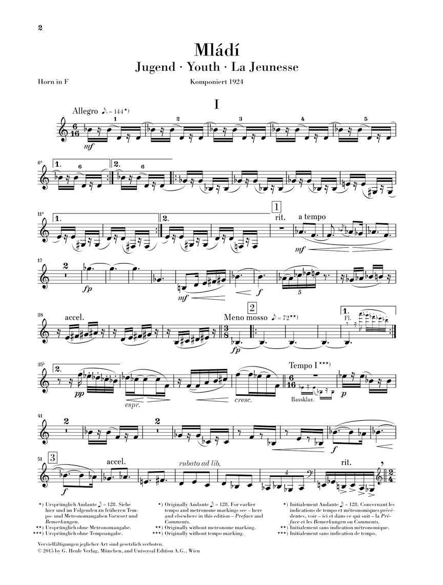 Janacek Mladi (Youth) - Suite for Wind Instruments