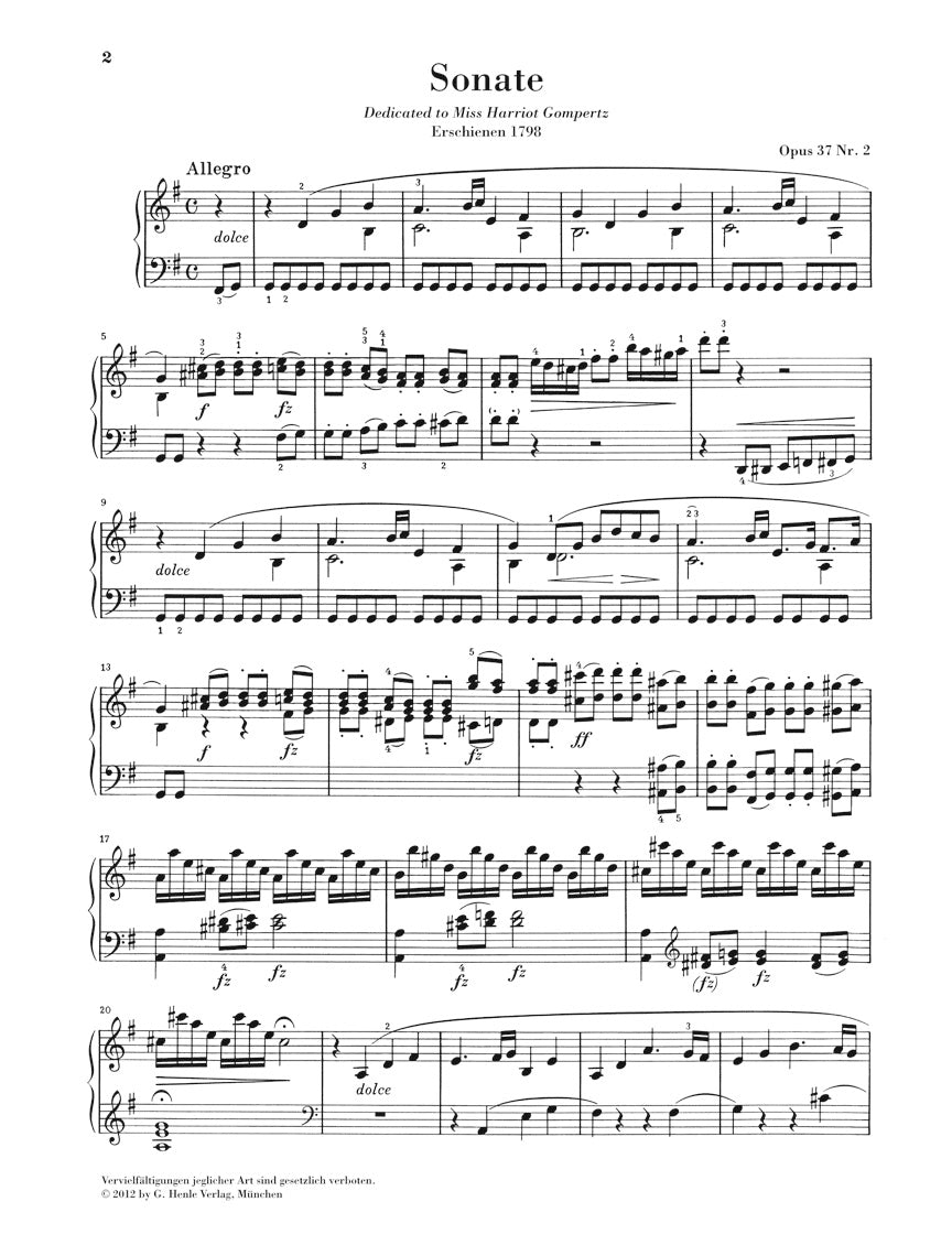 Clementi Piano Sonata in G Major, Op. 37 No. 2