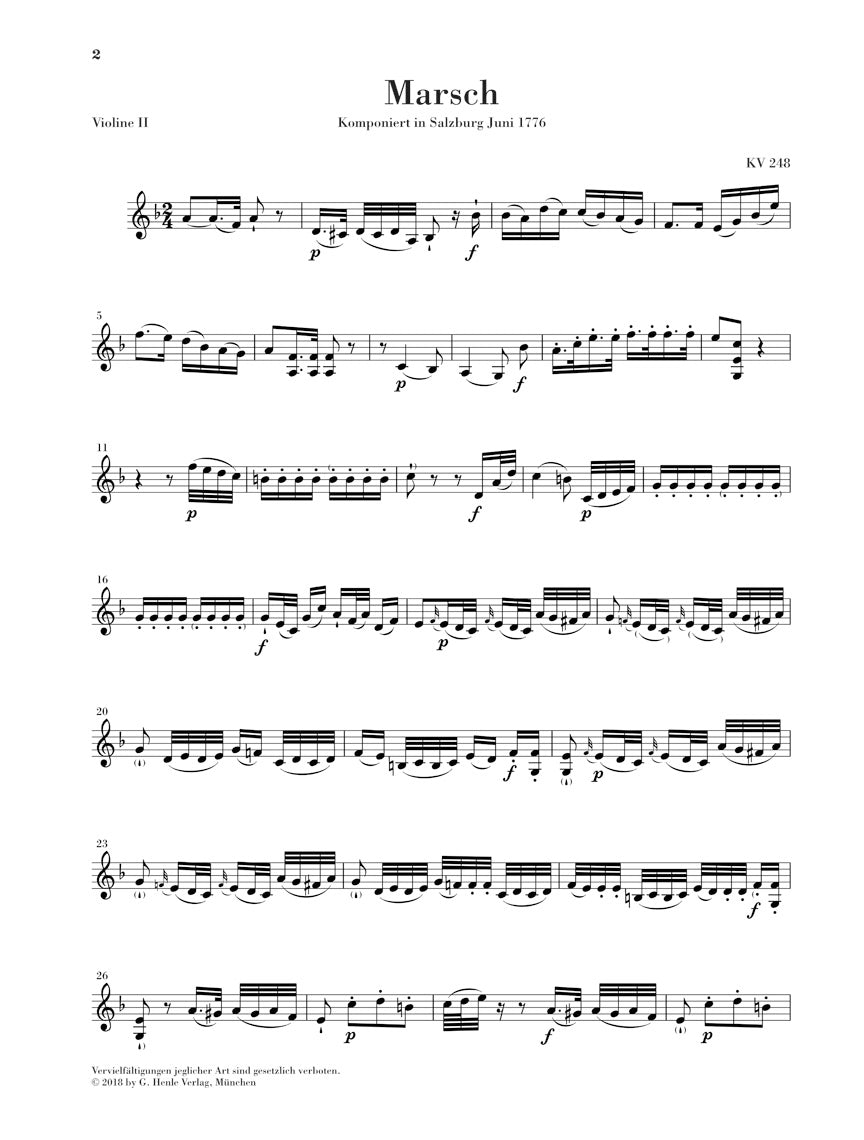 Mozart March K 248 and Divertimento K 247