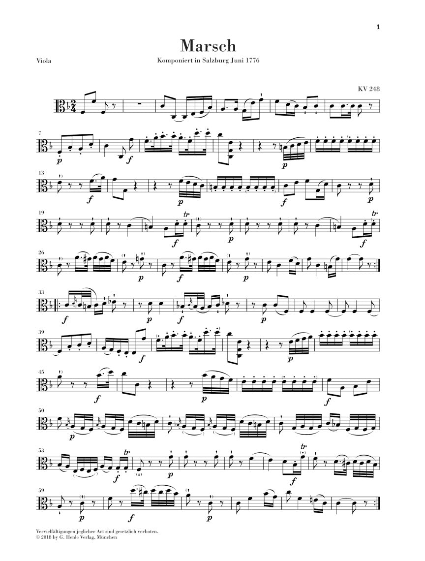 Mozart March K 248 and Divertimento K 247